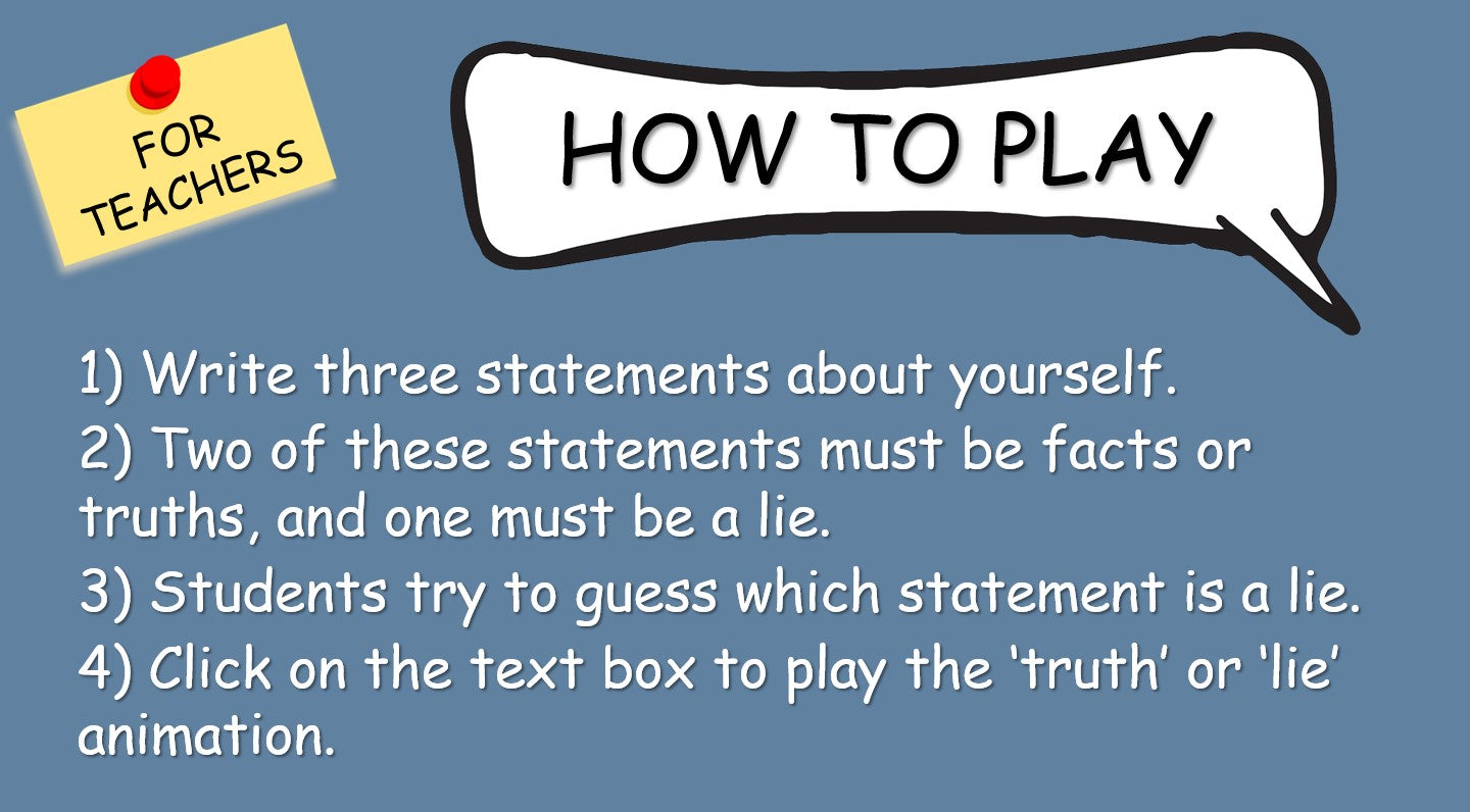 "Two Truths and a Lie" PPT Game Template