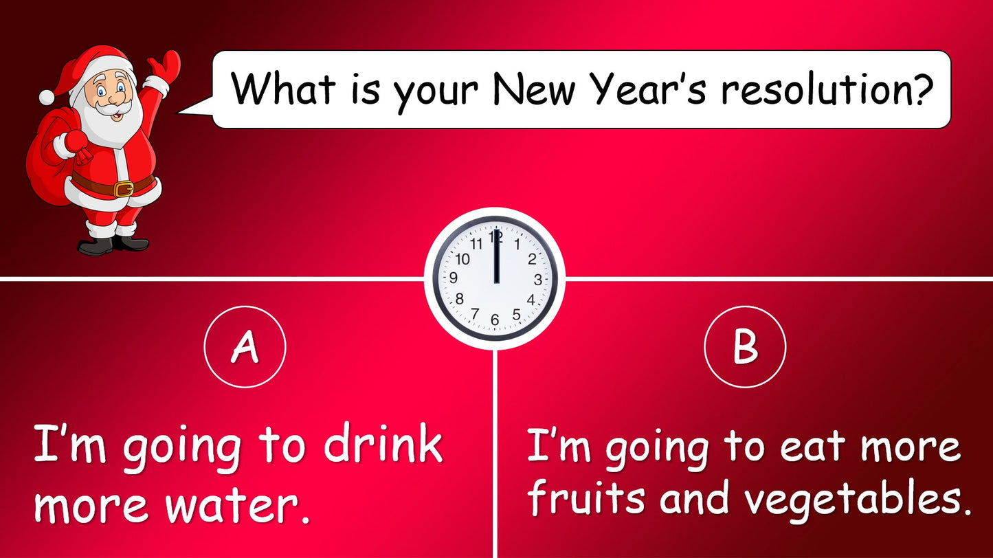 New Year's Resolutions PPT Sentence Game