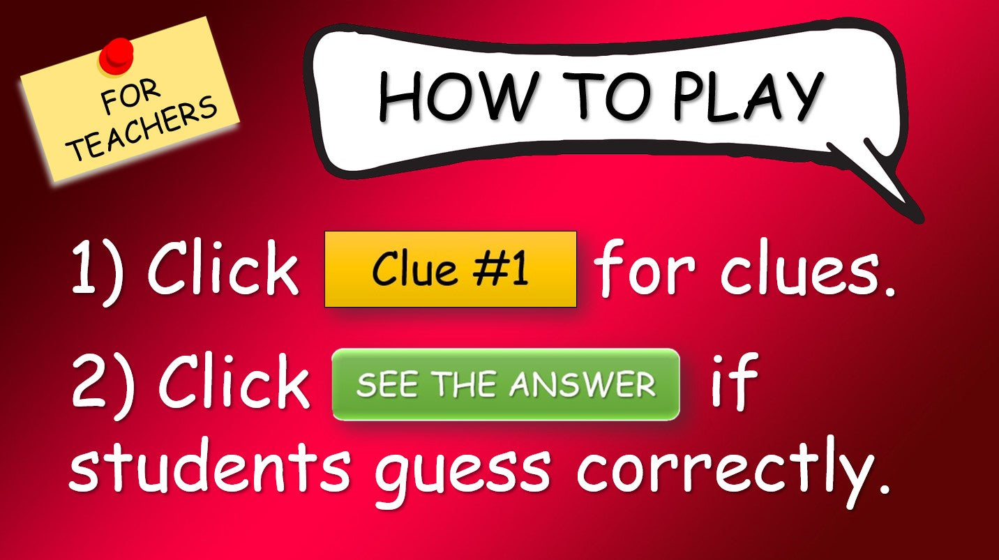 Give Me a Clue - New Year Edition (PPT Vocabulary Game with Flashcards)