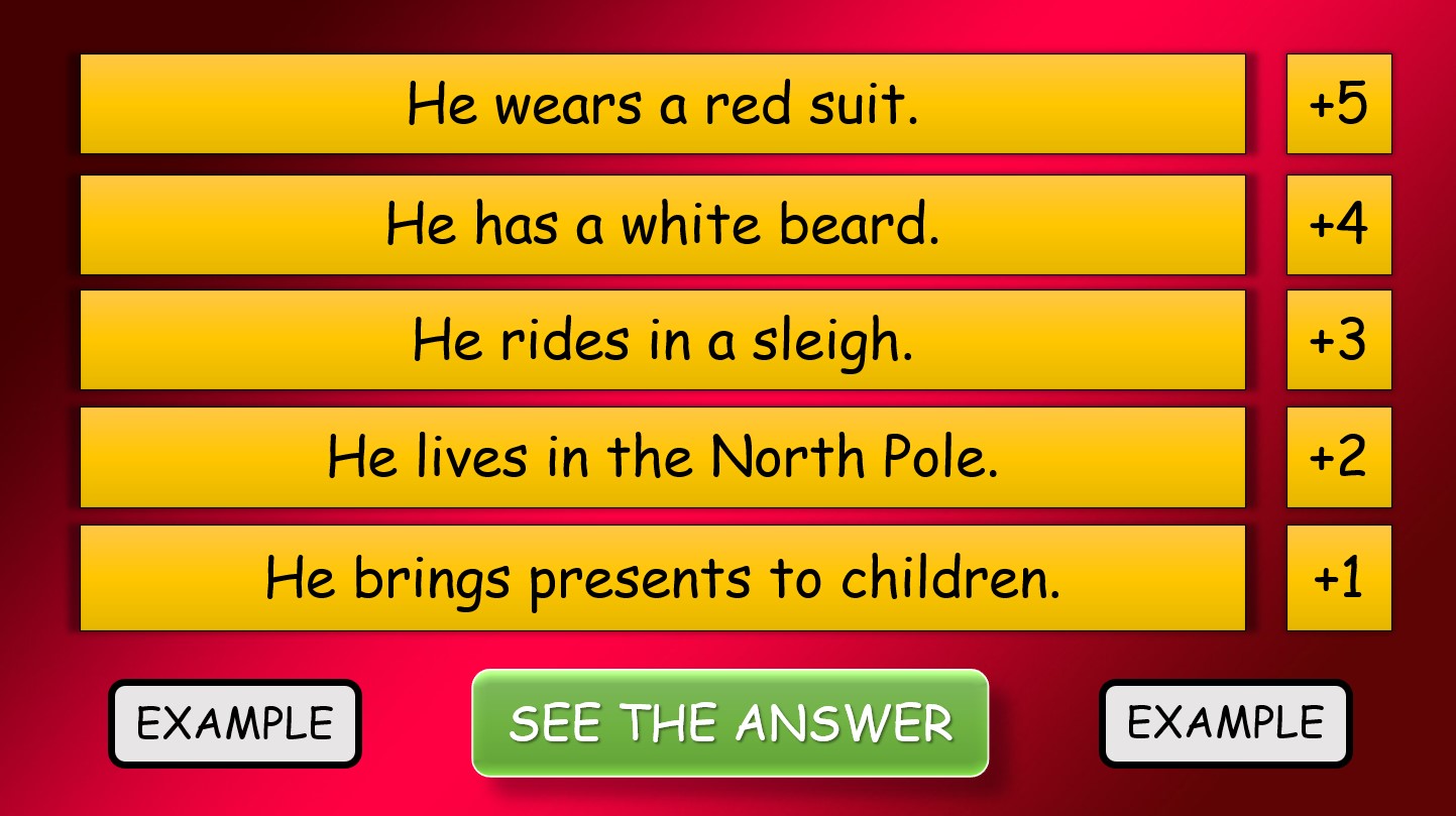 Give Me a Clue - New Year Edition (PPT Vocabulary Game with Flashcards)