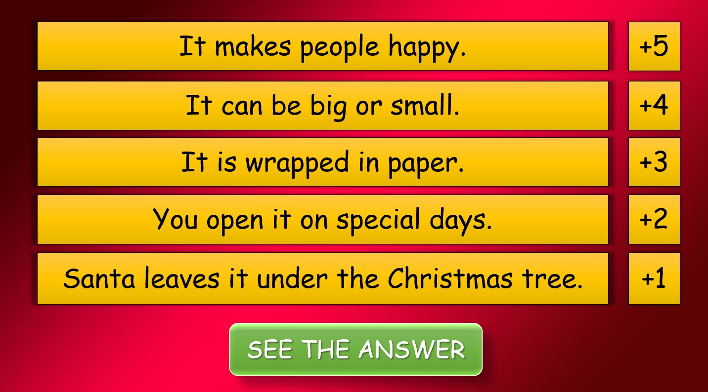 Give Me a Clue - New Year Edition (PPT Vocabulary Game with Flashcards)