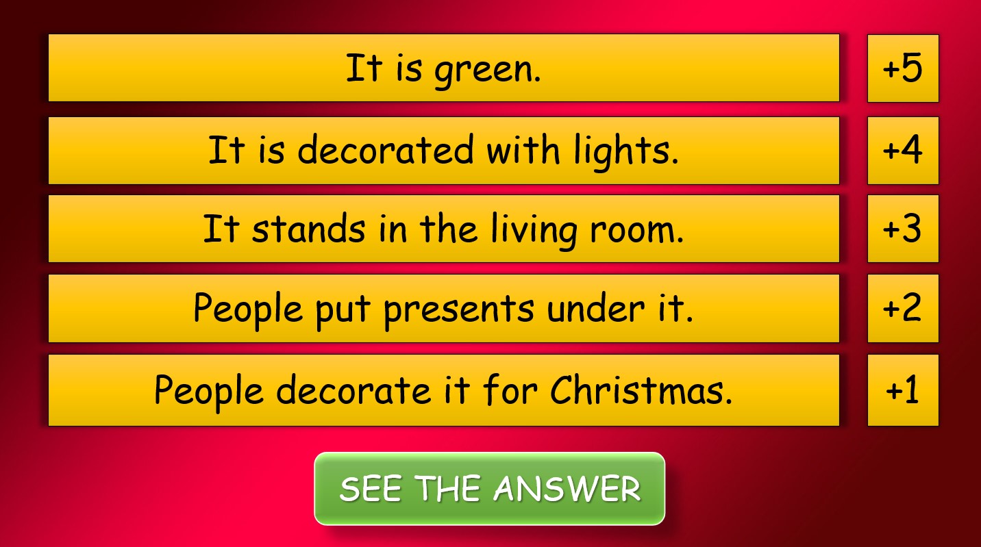 Give Me a Clue - New Year Edition (PPT Vocabulary Game with Flashcards)