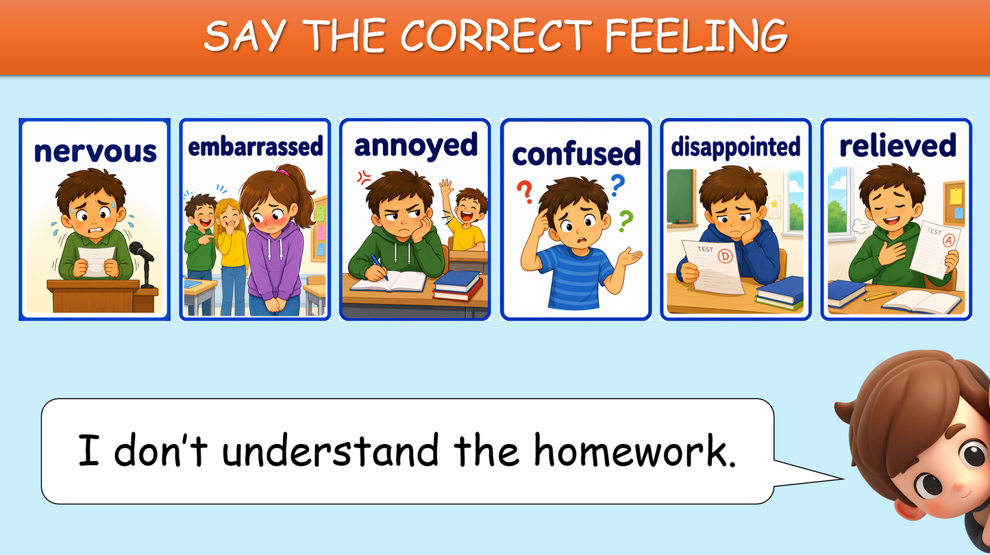 Feelings and Emotions - Grade 6 PowerPoint Lesson (Test-Teach-Test)