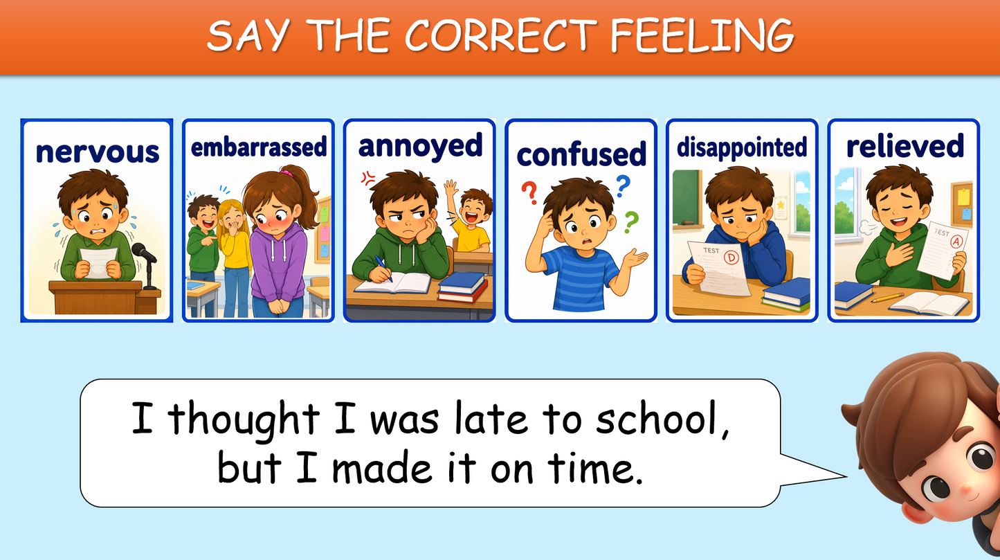 Feelings and Emotions - Grade 6 PowerPoint Lesson (Test-Teach-Test)