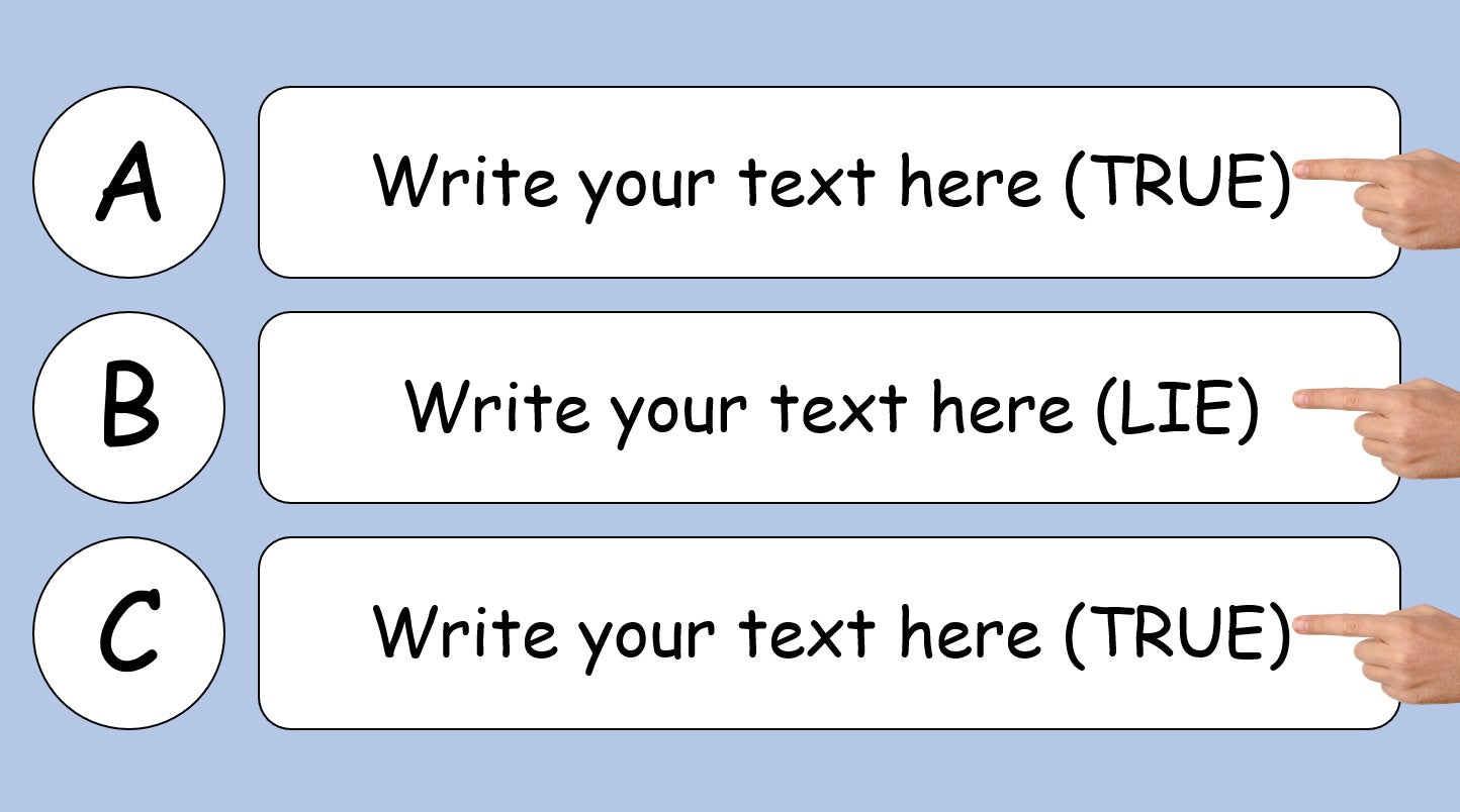 "Two Truths and a Lie" PPT Game Template