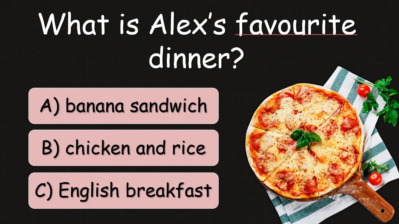 My Favourite Meals - Grade 3-4 PowerPoint Lesson with Video