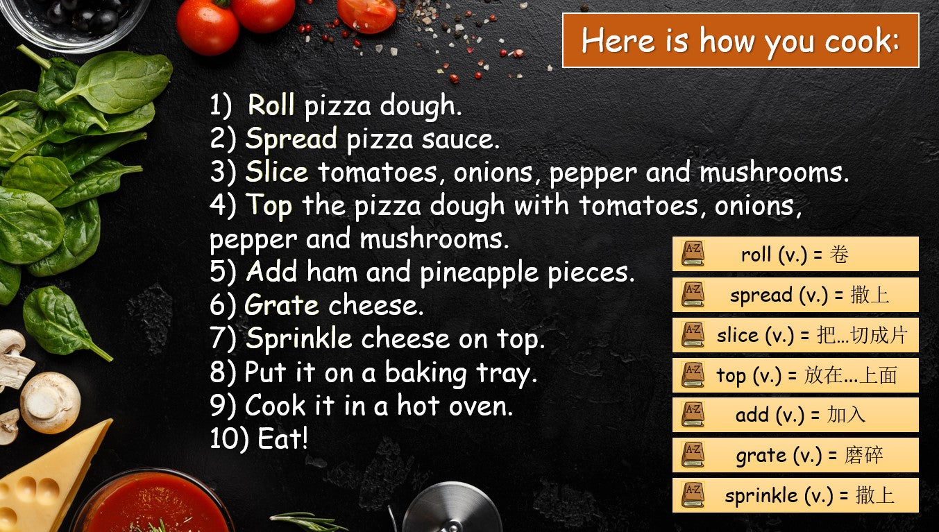 How to Make a Pizza - Grade 4-6 PowerPoint Lesson with Video