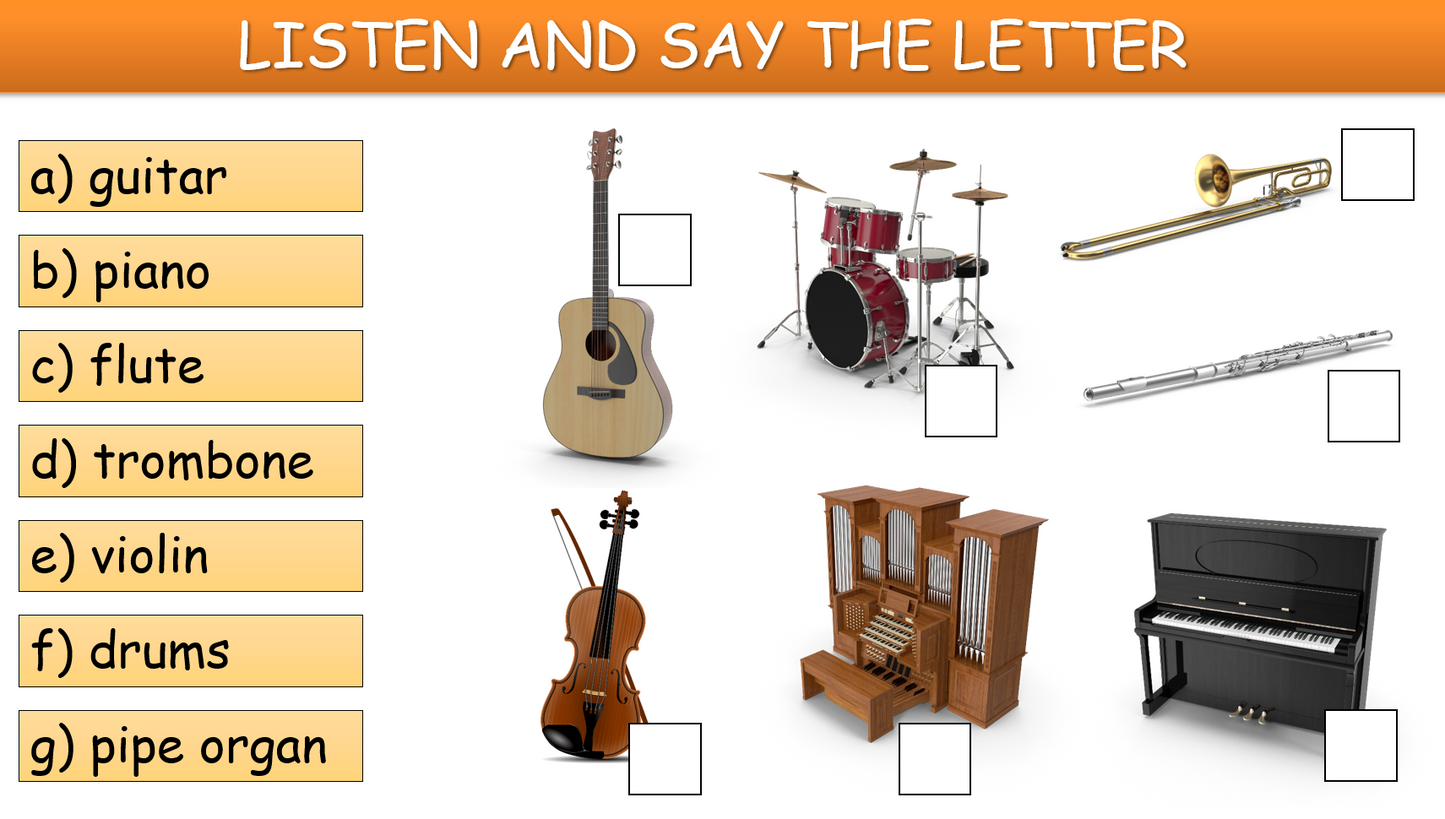 Musical Instruments - Grade 2-3 PowerPoint Lesson with Video