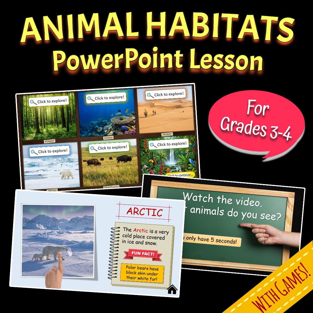 Animal Habitats - Grade 3-4 PowerPoint Lesson