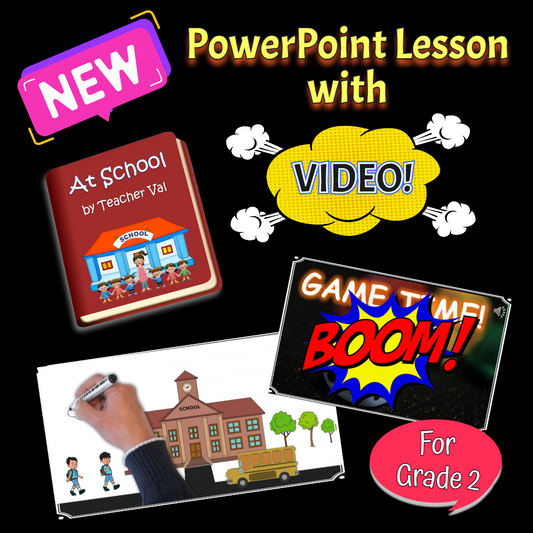 At School - Grade 2 PowerPoint Lesson with Video