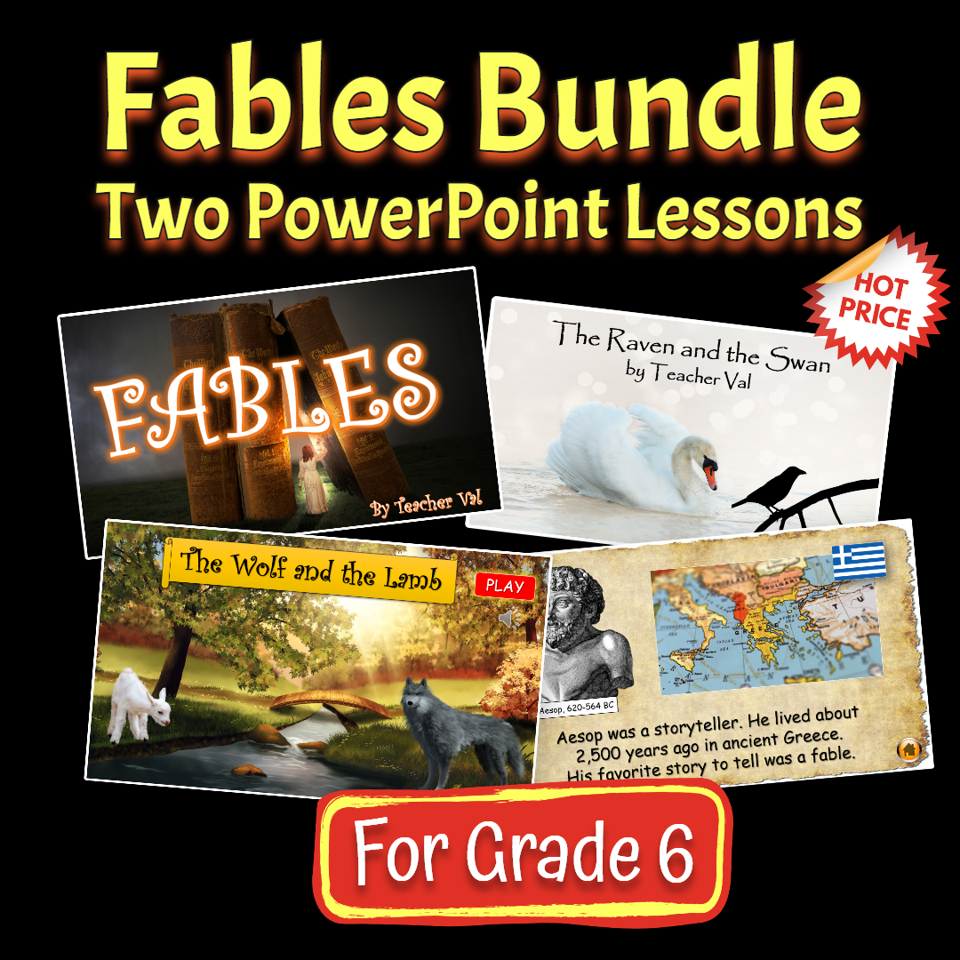 Fable Lesson Fables Bundle - Two PPT Lessons for Grade 6 Students (Save €2 ...