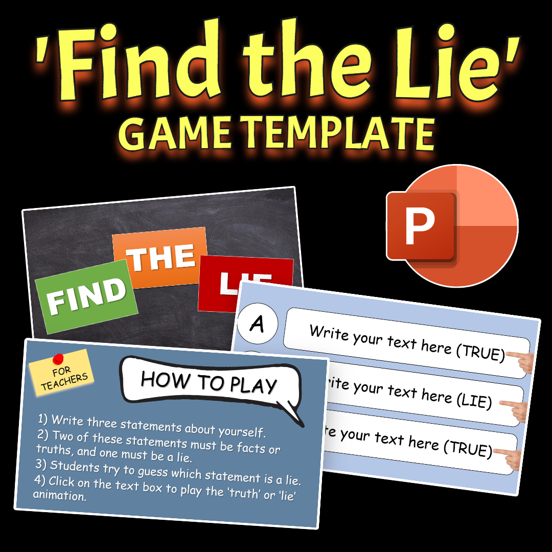 "Two Truths and a Lie" PPT Game Template