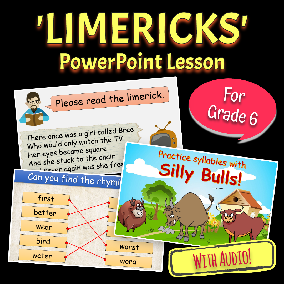 Limericks - Grade 6 PowerPoint Lesson with Audio