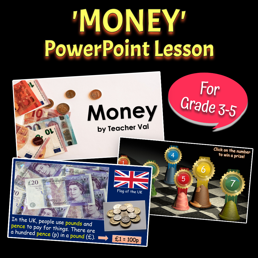 Money - Grade 3-5 PowerPoint Lesson with Audio