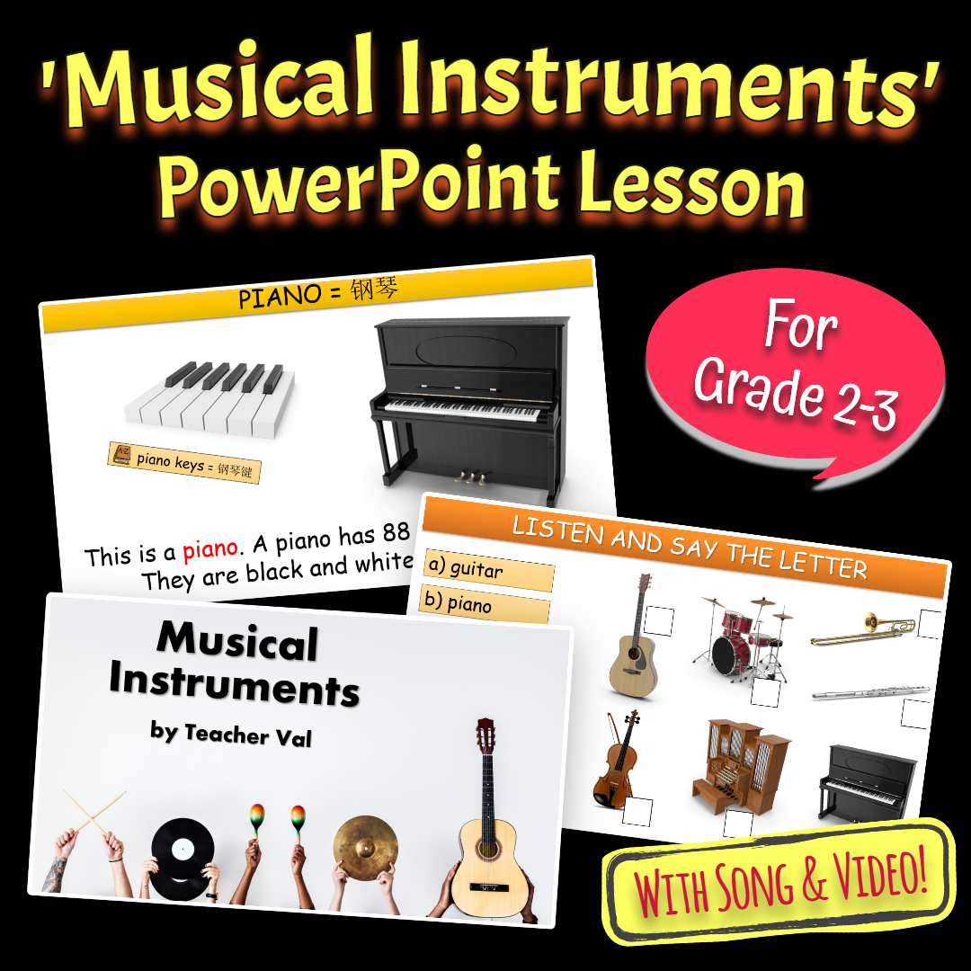 Musical Instruments - Grade 2-3 PowerPoint Lesson with Video