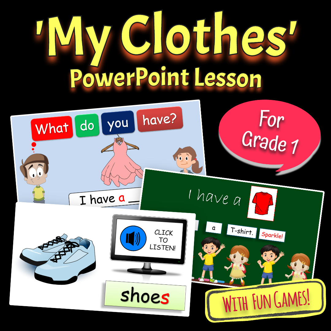 My Clothes - Grade 1 PowerPoint Lesson