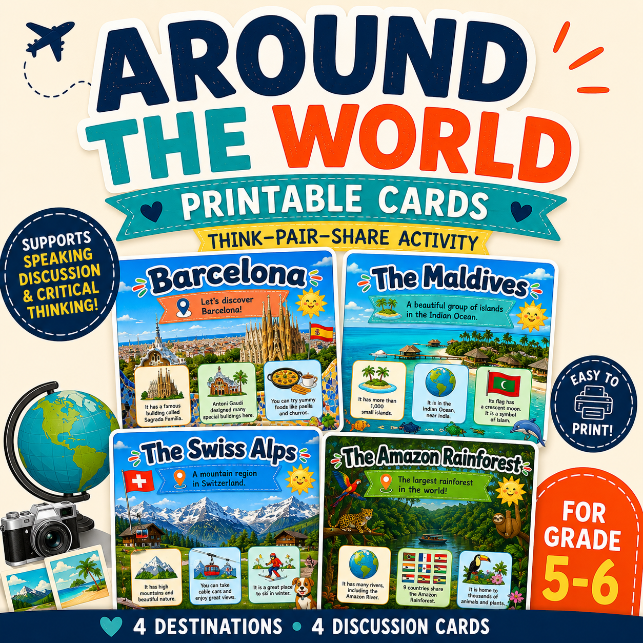 At the Airport + Around the World - ESL PowerPoint Lesson Bundle (Save €2)