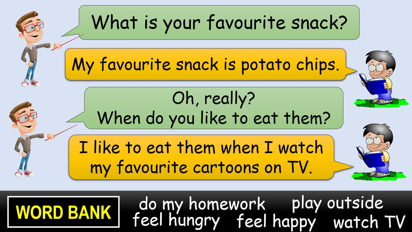 My Favourite Snacks - Grade 4 PowerPoint Lesson