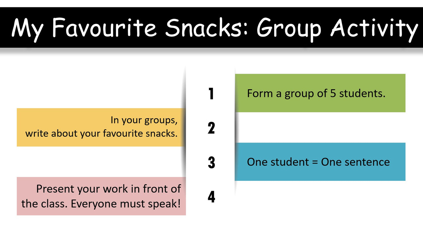 My Favourite Snacks - Grade 4 PowerPoint Lesson